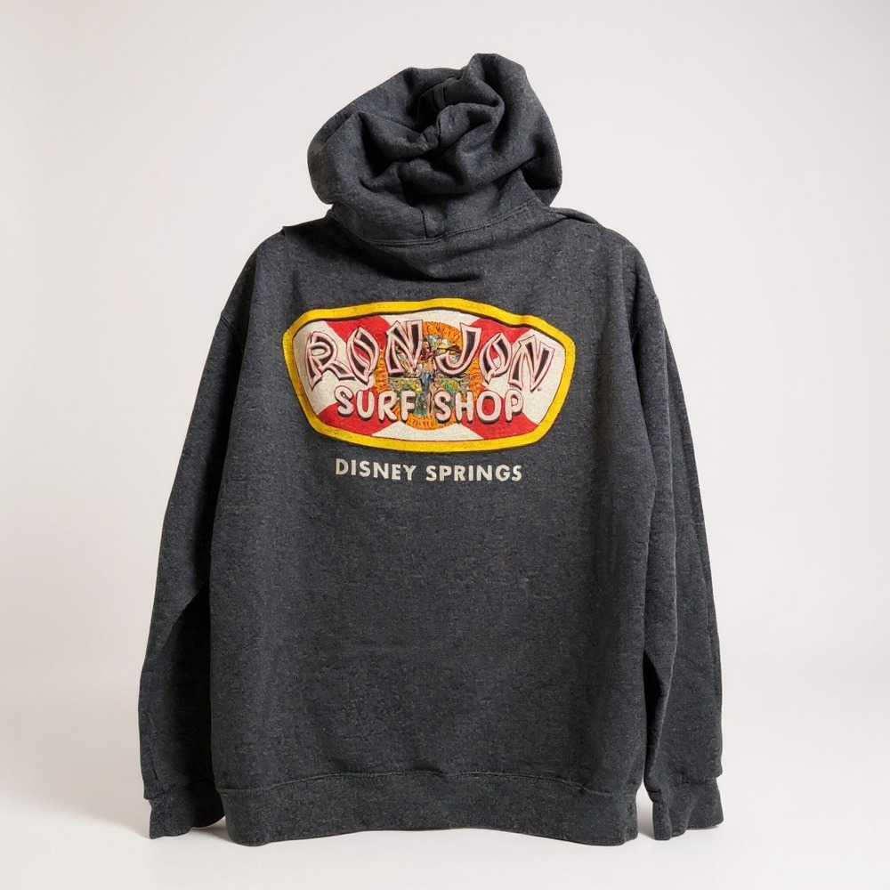 Ron Jon Surf Shop Disney Springs Hoodie Gray Pullover Hooded Sweatshirt L/G